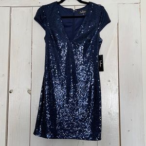 LuLus Royal Blue Sequin Mini Dress // Never worn
